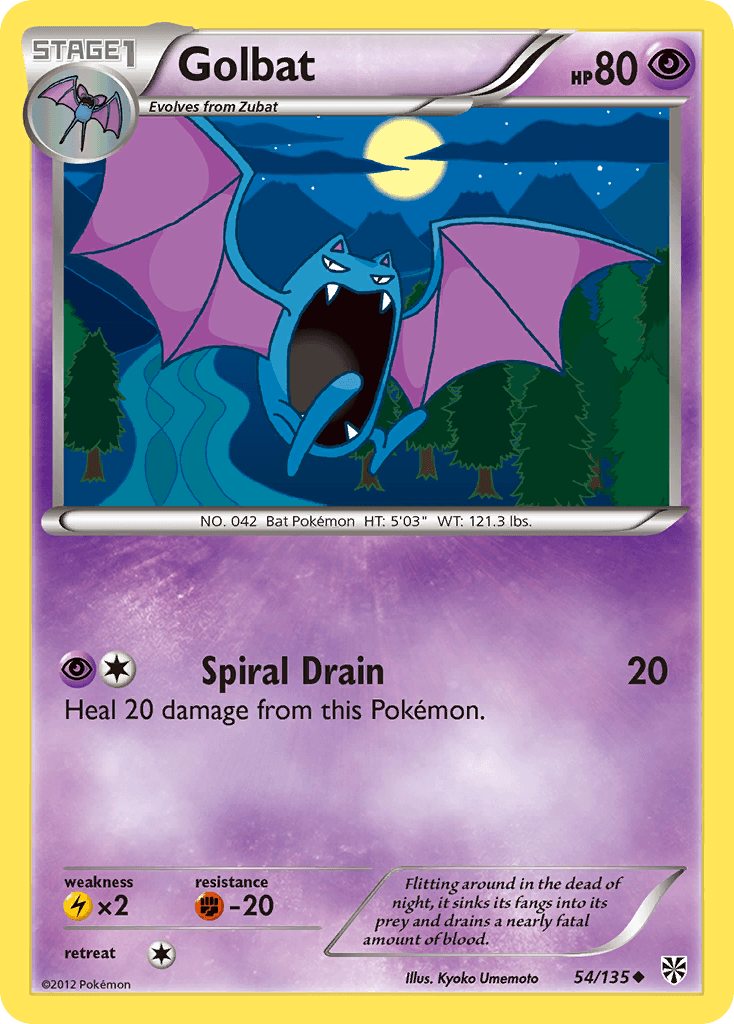 Carta Pokémon Golbat 54 de Plasma Storm