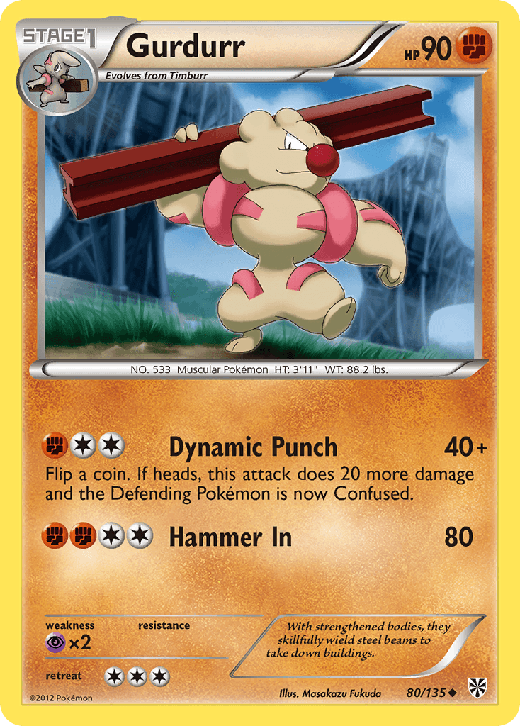 Carta Pokémon Gurdurr 80