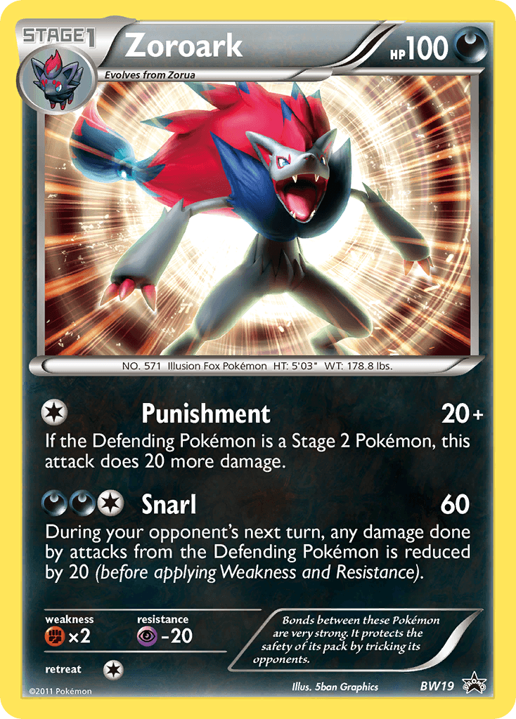 Carta Pokémon Zoroark BW19