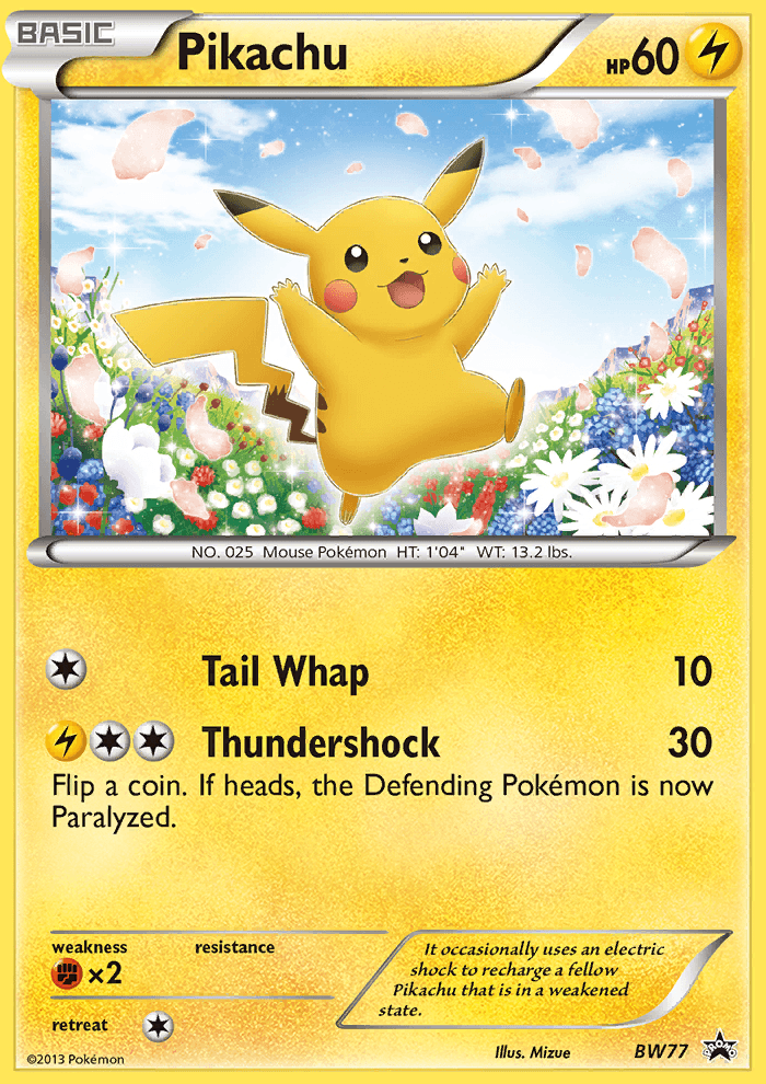 Carta Pokémon Pikachu BW77 de BW Black Star Promos