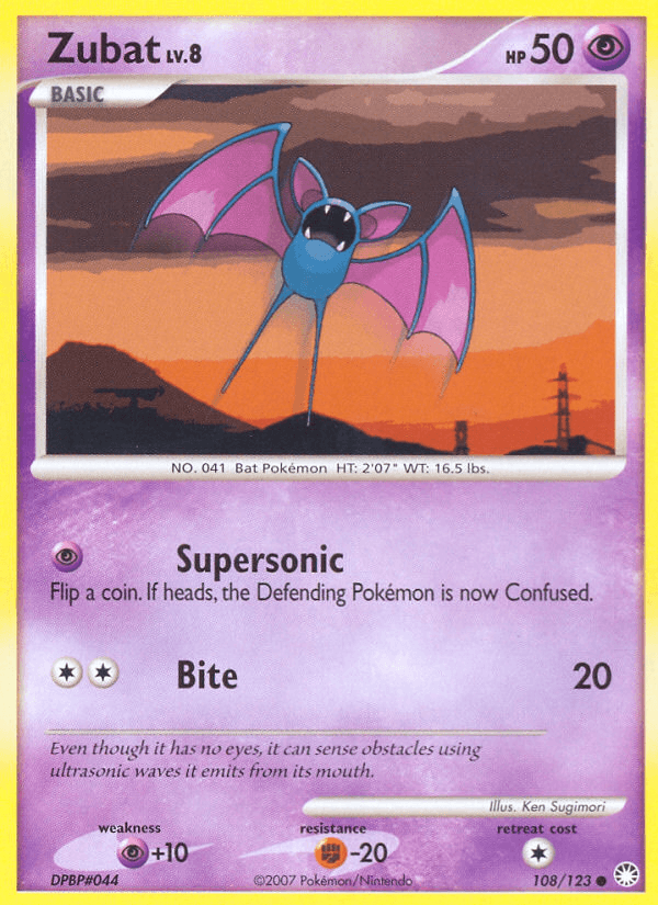 Carta Pokémon Zubat 108