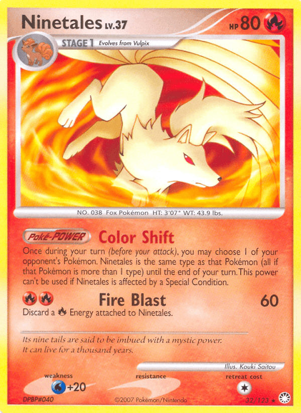 Carta Pokémon Ninetales 32 de Mysterious Treasures