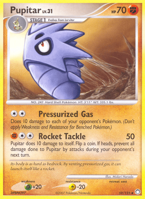 Carta Pokémon Pupitar 59 de Mysterious Treasures