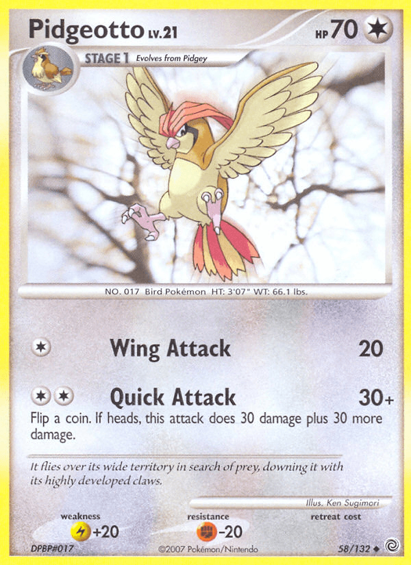 Carta Pokémon Pidgeotto 58
