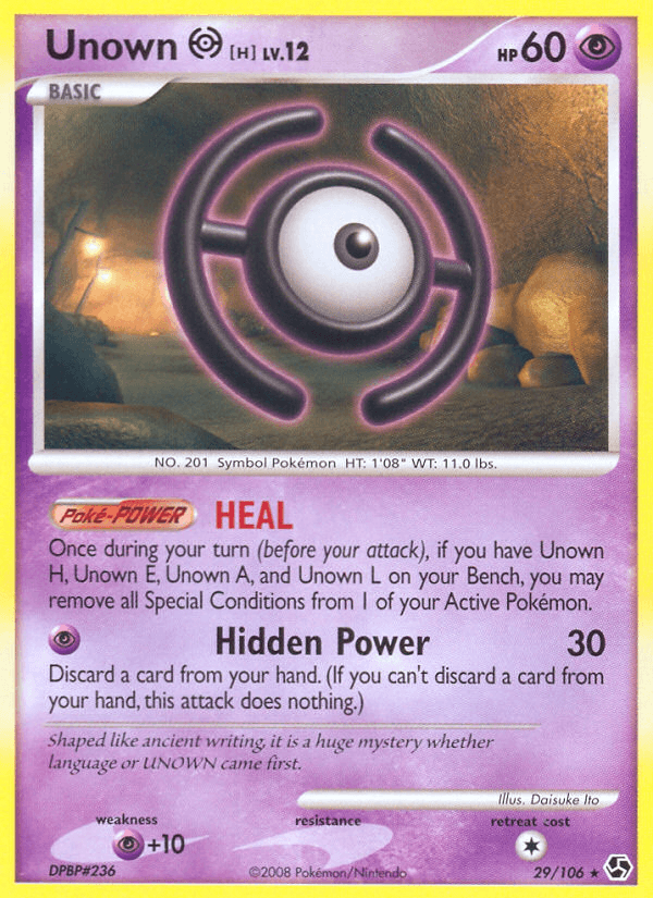 Carta Pokémon Unown [H] 29 de Great Encounters