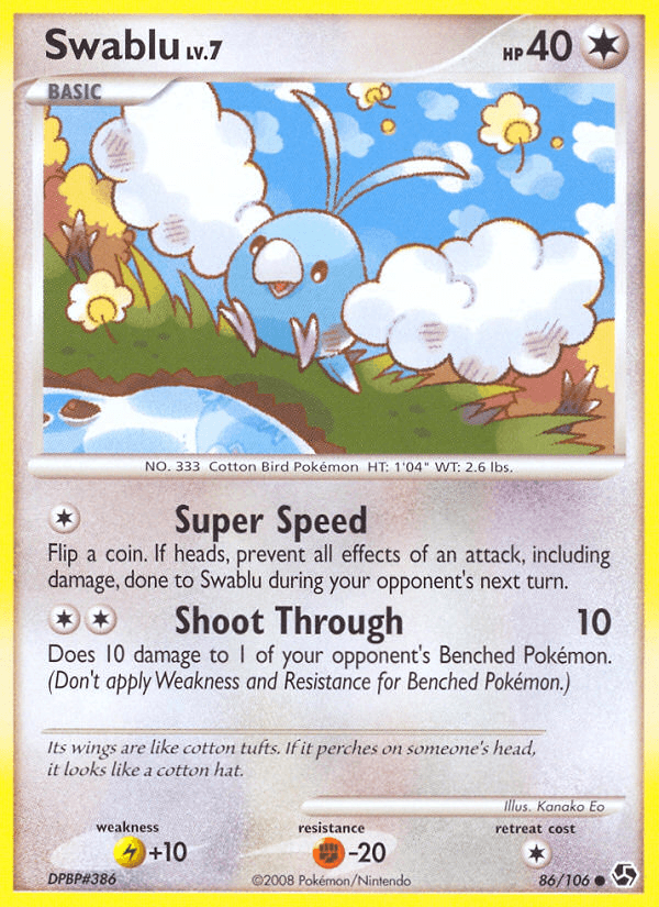 Carta Pokémon Swablu 86