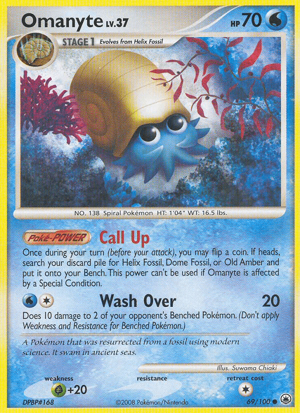 Carta Pokémon Omanyte 69 de Majestic Dawn