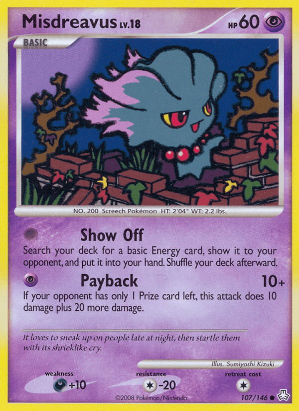 Carta Pokémon Misdreavus 107