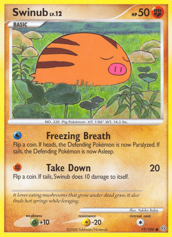Carta Pokémon Swinub 77