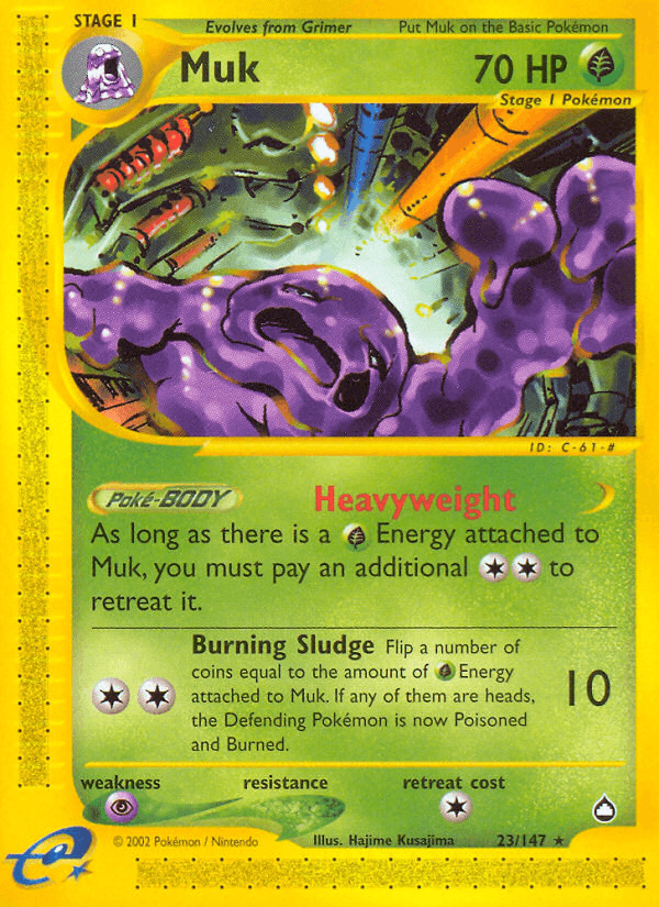 Carta Pokémon Muk 23 de Aquapolis