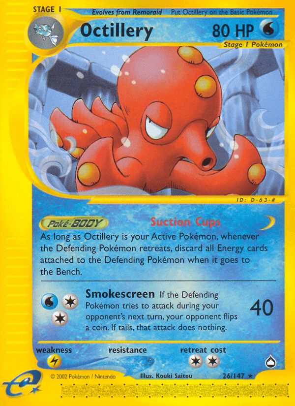 Carta Pokémon Octillery 26 de Aquapolis