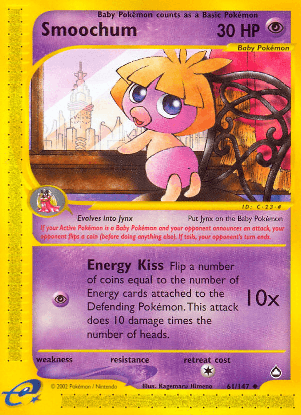 Carta Pokémon Smoochum 61 de Aquapolis
