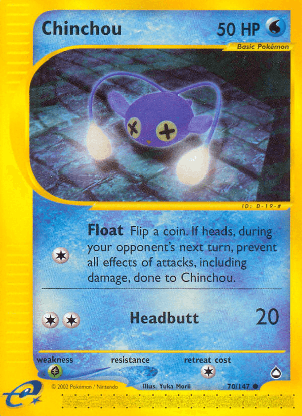 Carta Pokémon Chinchou 70