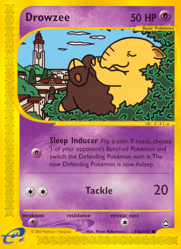 Carta Pokémon Drowzee 74