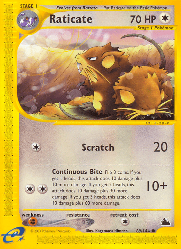 Carta Pokémon Raticate 89 de Skyridge