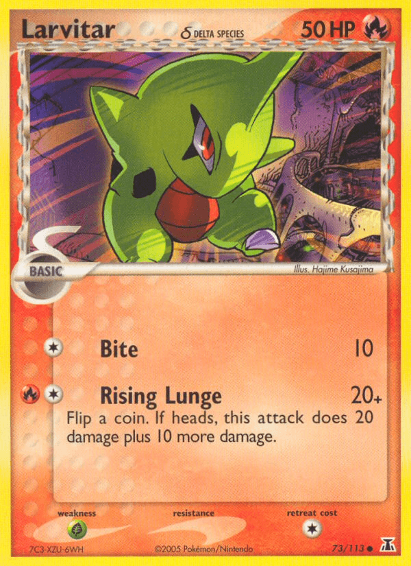 Carta Pokémon Larvitar δ 73