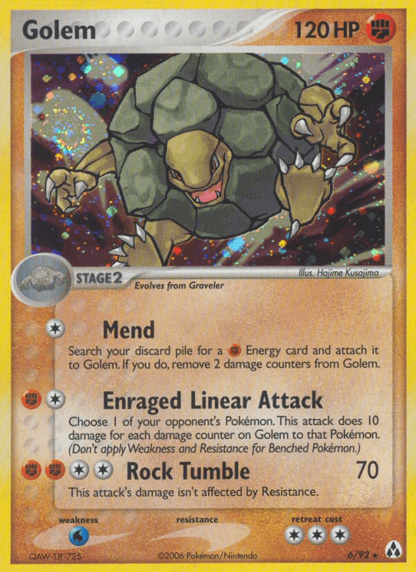 Carta Pokémon Golem 6