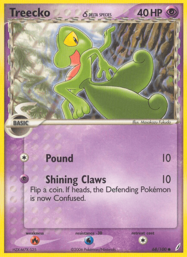 Carta Pokémon Treecko δ 68 de Crystal Guardians