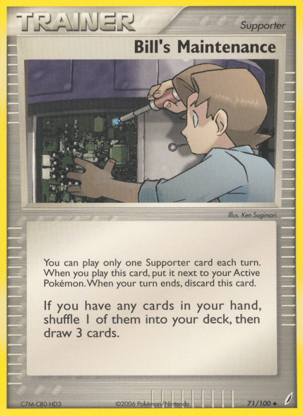 Carta Pokémon Bill's Maintenance 71 de Crystal Guardians
