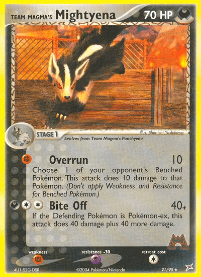 Carta Pokémon Team Magma's Mightyena 21 de Team Magma vs Team Aqua