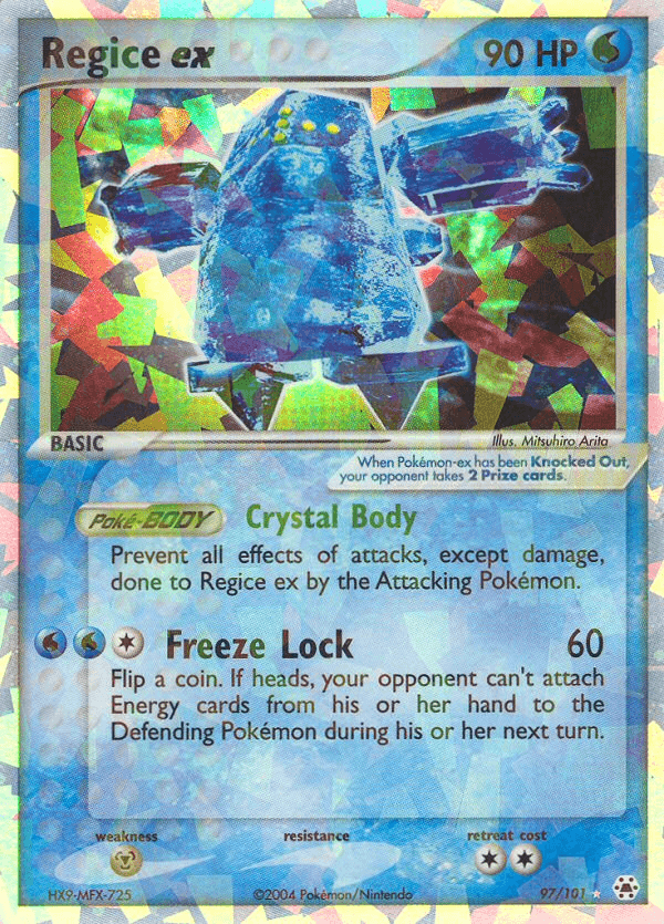 Carta Pokémon Regice ex 97 de Hidden Legends