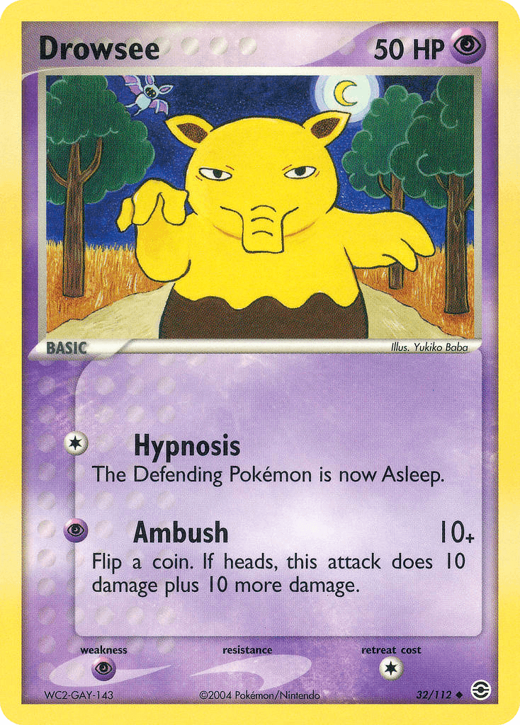 Carta Pokémon Drowzee 32