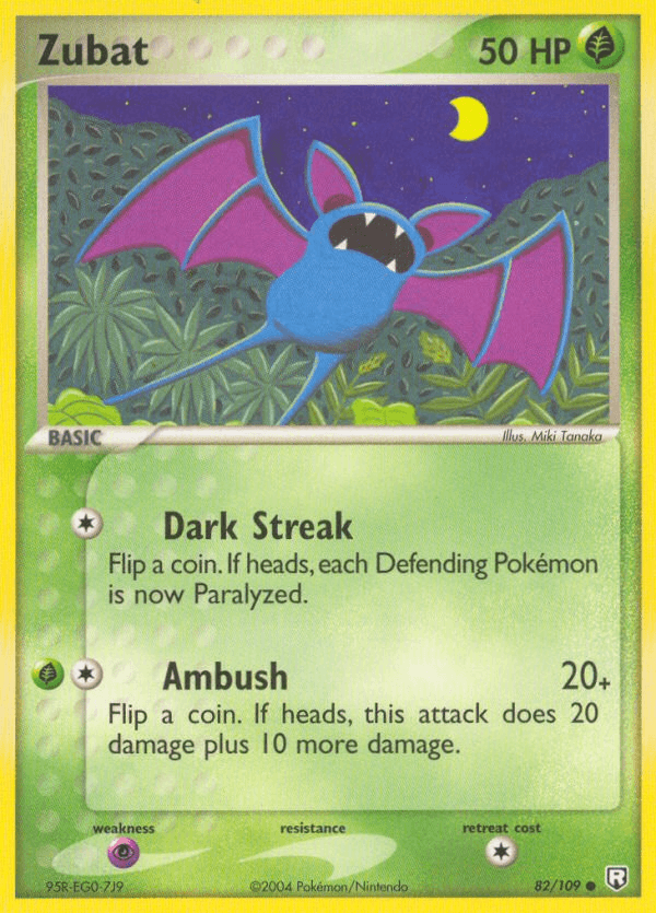 Carta Pokémon Zubat 82 de Team Rocket Returns