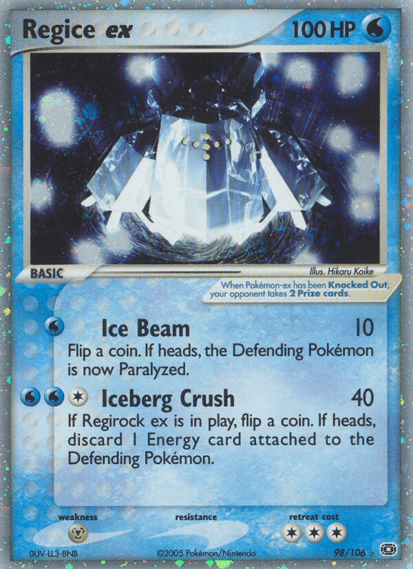 Carta Pokémon Regice ex 98