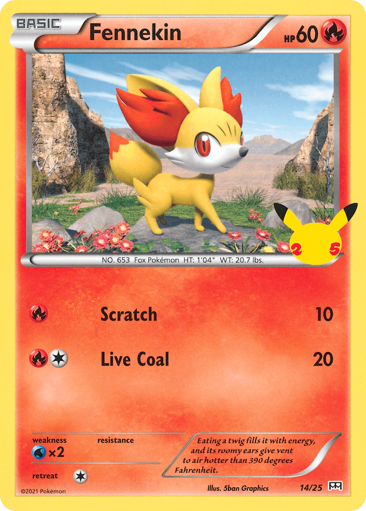 Carta Pokémon Fennekin 14 de McDonald's Collection 2021