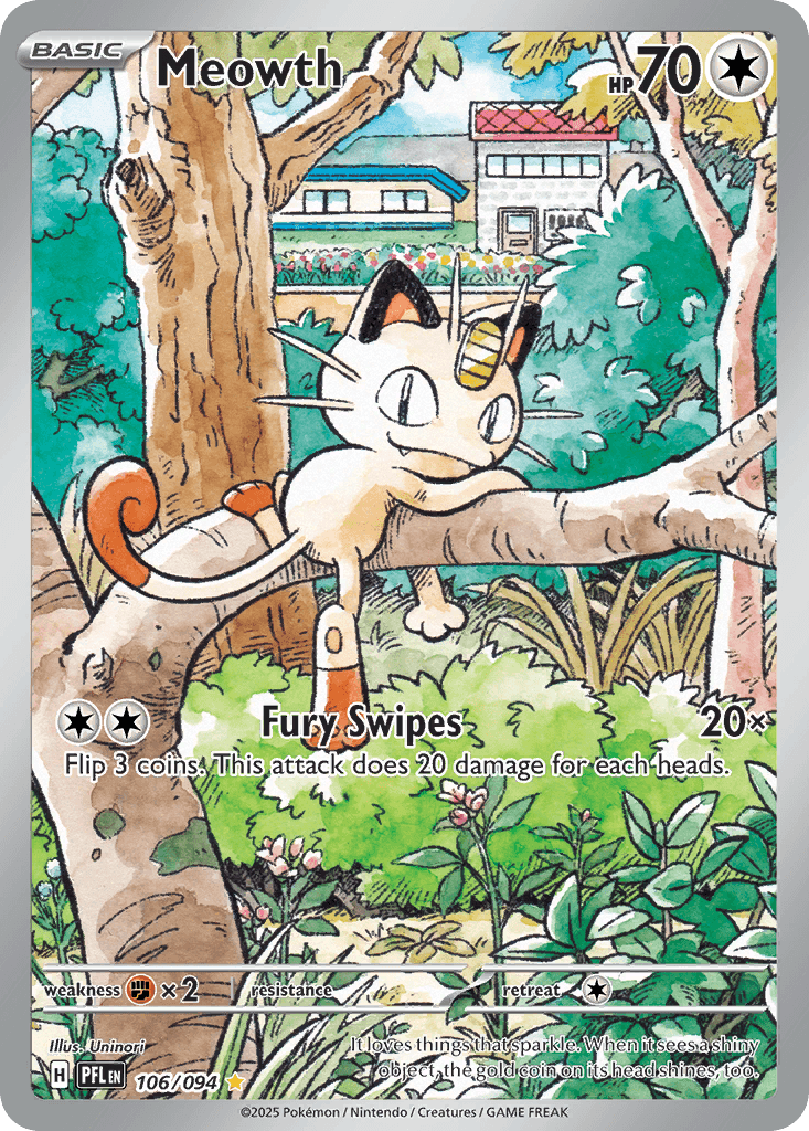 Carta Pokémon Meowth 106 de Phantasmal Flames