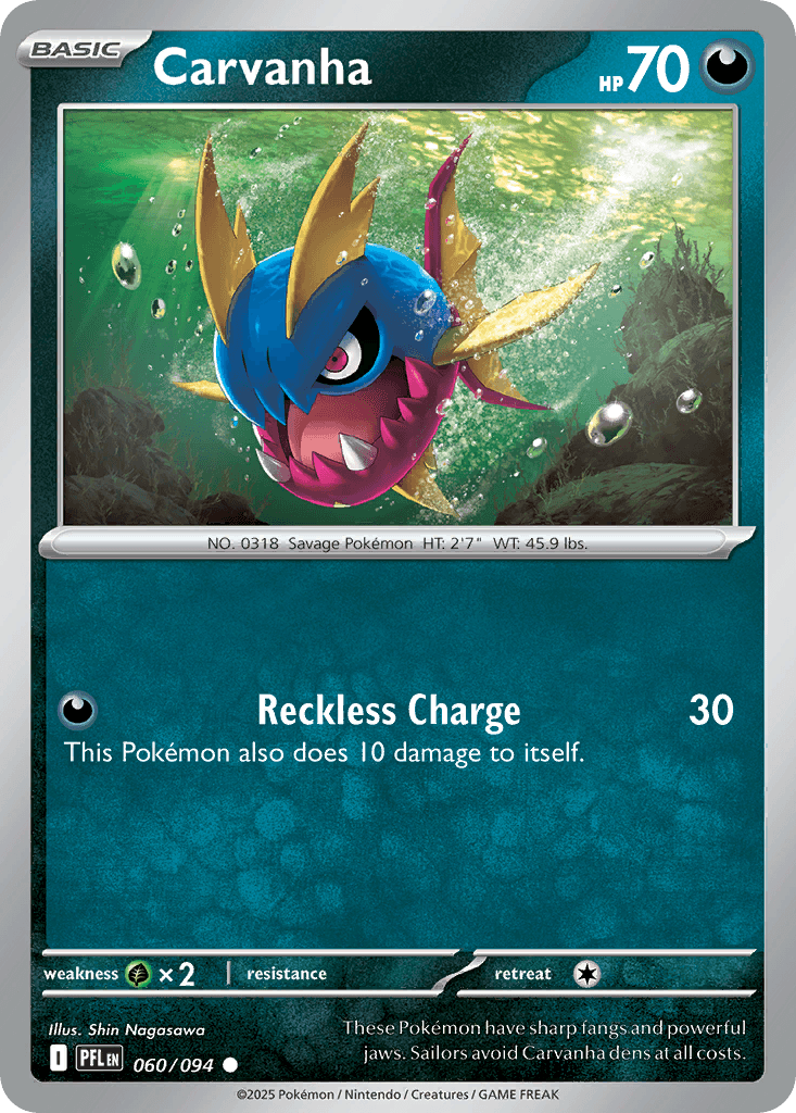 Carta Pokémon Carvanha 60