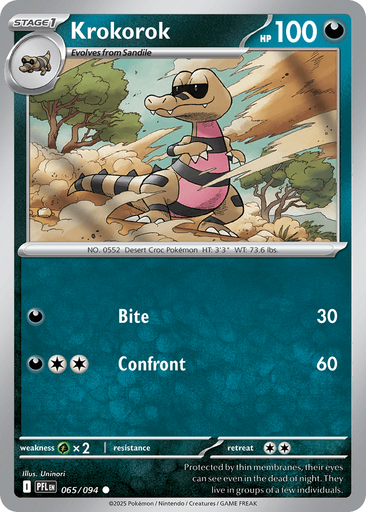 Carta Pokémon Krokorok 65