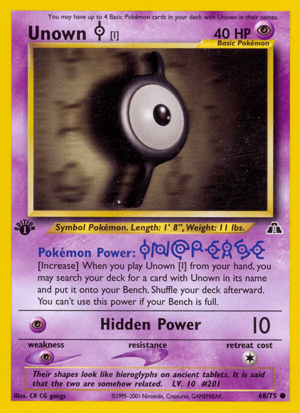 Carta Pokémon Unown [I] 68 de Neo Discovery