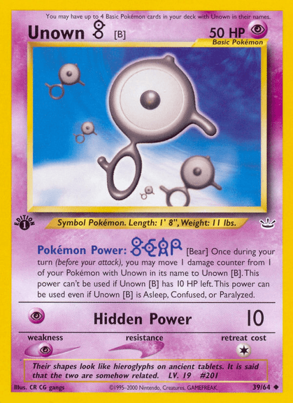 Carta Pokémon Unown [B]
