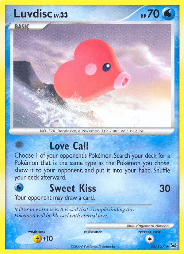 Carta Pokémon Luvdisc 35 de Platinum
