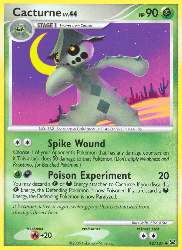 Carta Pokémon Cacturne 42 de Platinum
