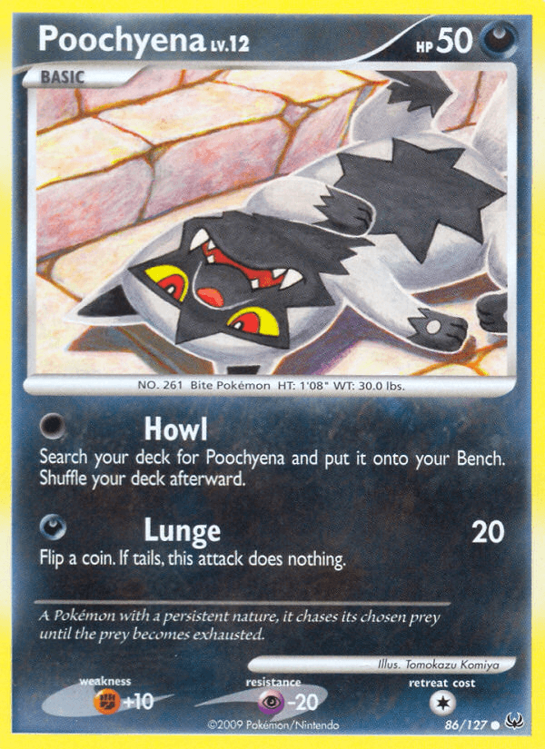 Carta Pokémon Poochyena 86 de Platinum