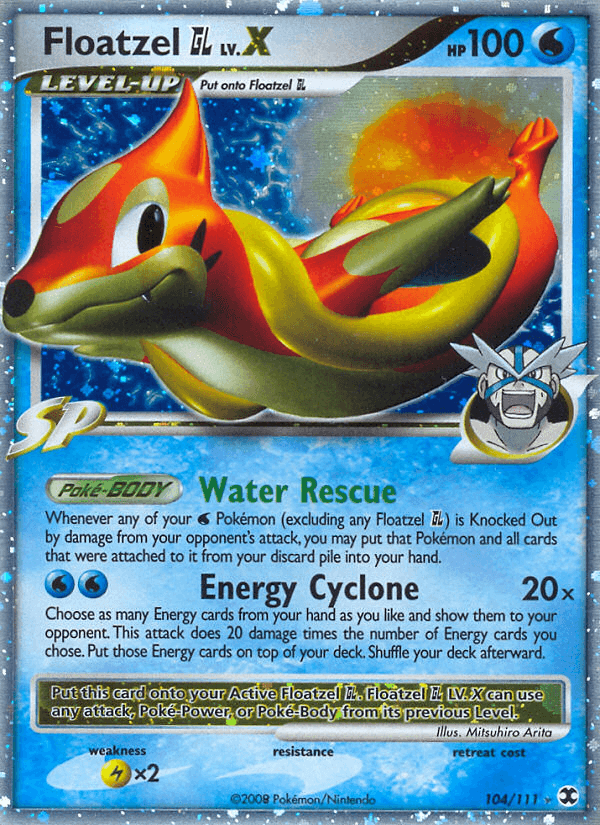 Carta Pokémon Floatzel GL LV.X 104 de Rising Rivals