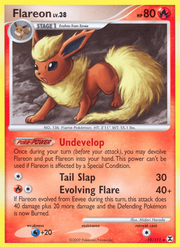 Carta Pokémon Flareon 19 de Rising Rivals
