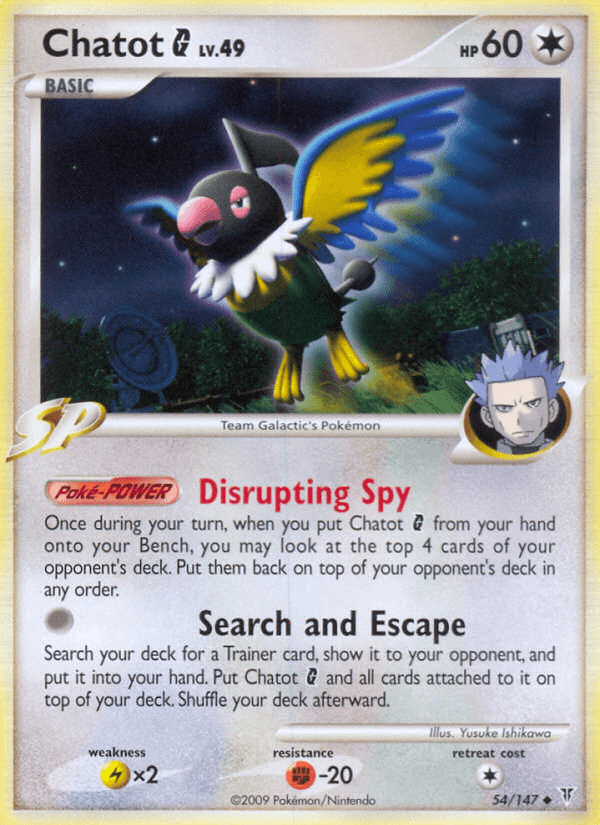 Carta Pokémon Chatot G 54