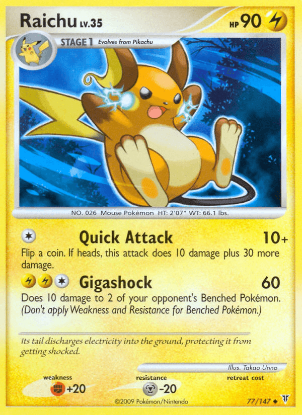 Carta Pokémon Raichu 77 de Supreme Victors