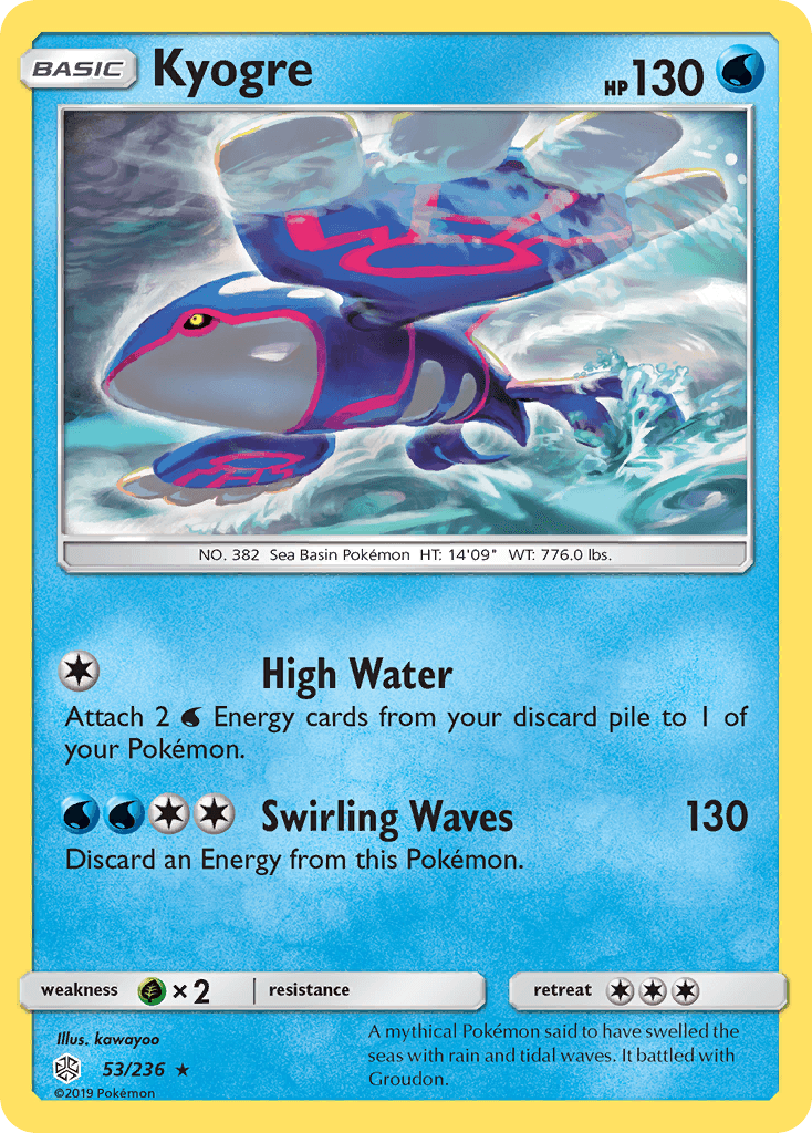 Carta Pokémon Kyogre 53 de Cosmic Eclipse