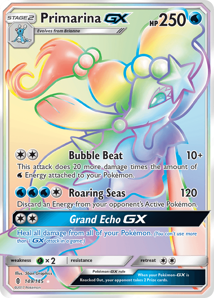 Carta Pokémon Primarina-GX 149 de Guardians Rising