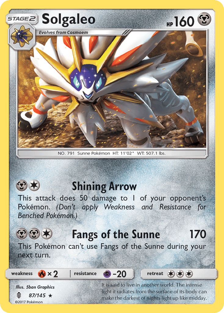 Carta Pokémon Solgaleo 87 de Guardians Rising