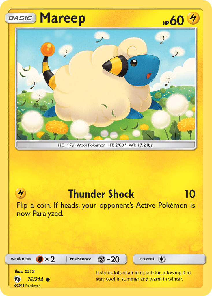 Carta Pokémon Mareep 76 de Lost Thunder
