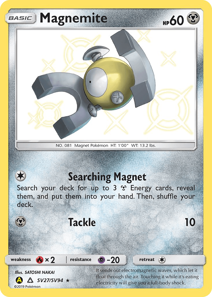 Carta Pokémon Magnemite SV27 de Hidden Fates Shiny Vault