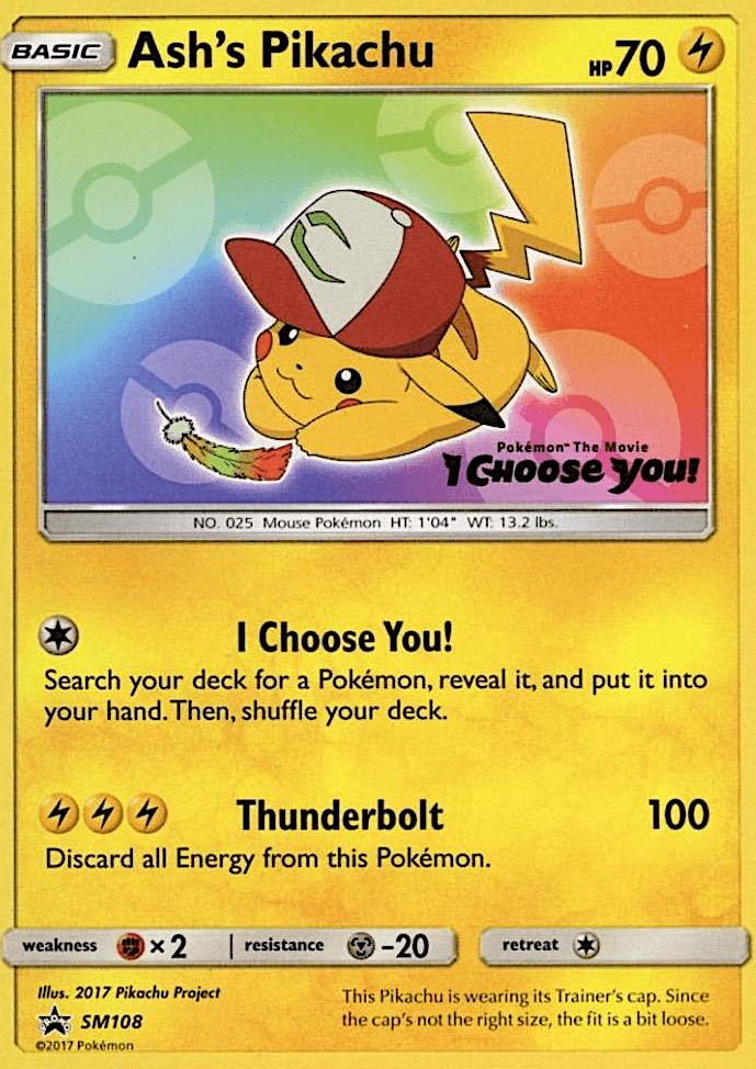 Carta Pokémon Ash's Pikachu SM108