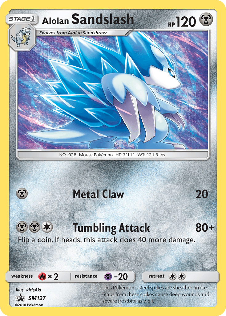 Carta Pokémon Alolan Sandslash SM127 de SM Black Star Promos
