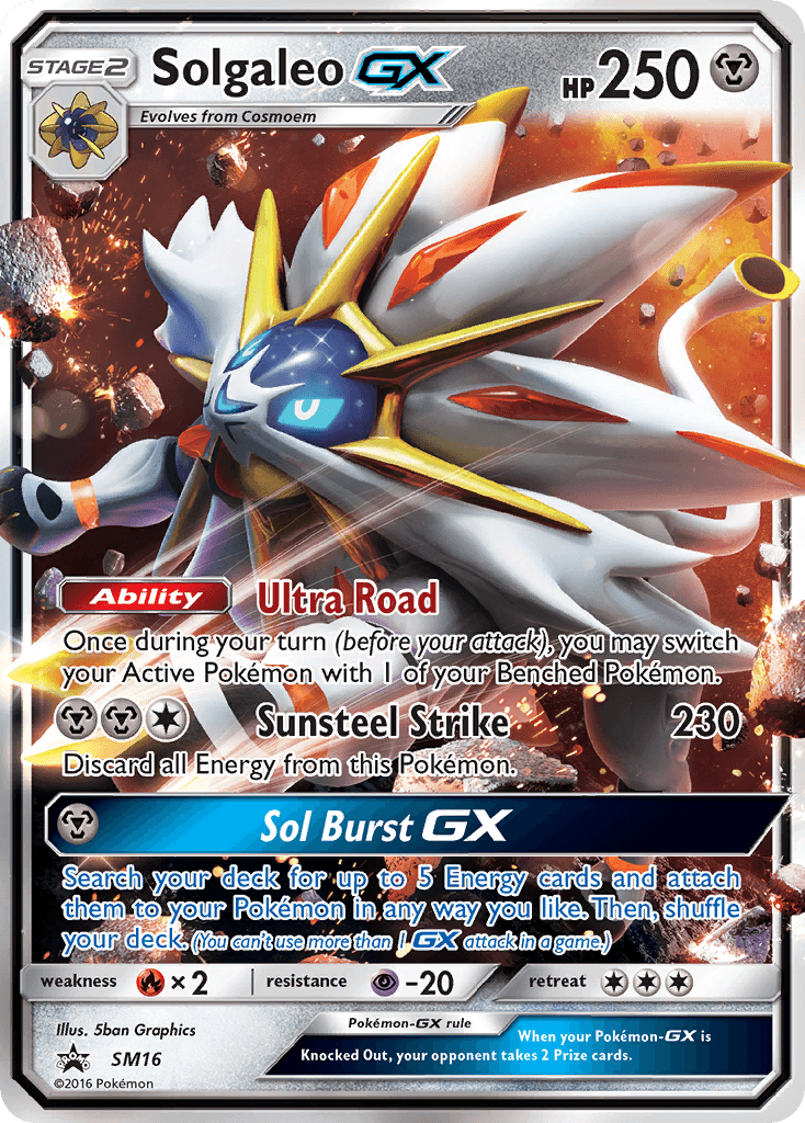 Carta Pokémon Solgaleo-GX SM16 de SM Black Star Promos