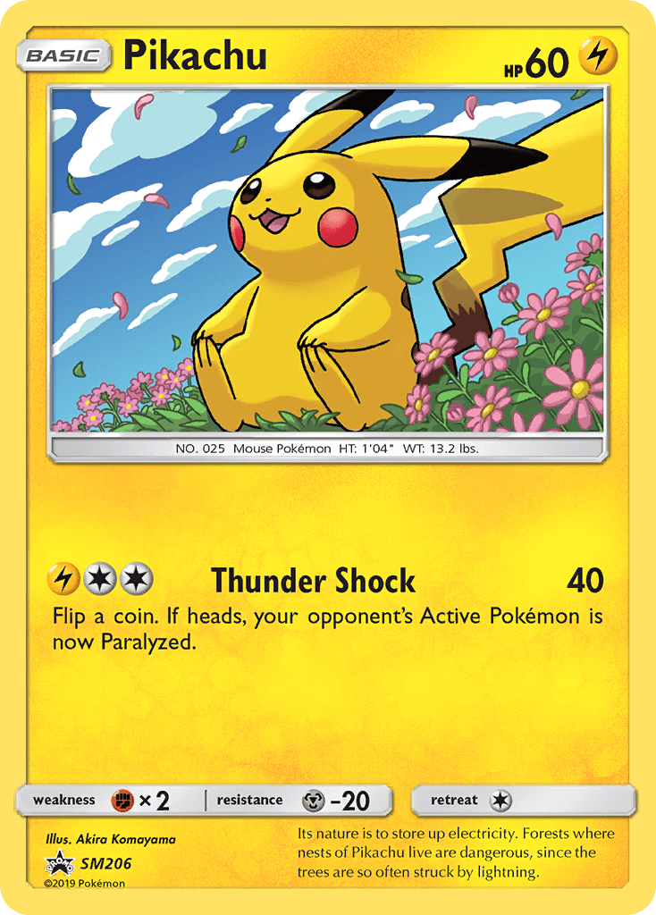Carta Pokémon Pikachu SM206 de SM Black Star Promos
